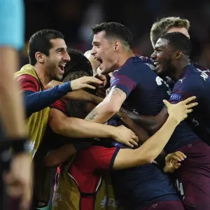 Arsenal's Double Trouble: Mkhitaryan, Xhaka, Maitland-Niles Celebrate Europa League Semi-Final Goals vs Valencia Arsenal's Double Trouble: Mkhitaryan, Xhaka, Maitland-Niles Celebrate Europa League Semi-Final Goals vs Valencia