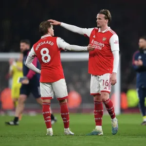Arsenal's Draw with Southampton: Martin Odegaard and Rob Holding Share a Moment