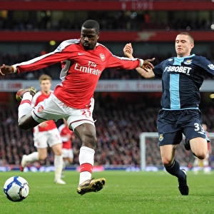 Arsenal's Eboue Scores Duo Against West Ham's Daprela in 2010 Premier League Clash