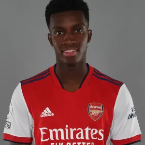 Arsenal's Eddie Nketiah at 2021-22 First Team Photocall Arsenal's Eddie Nketiah at 2021-22 First Team Photocall
