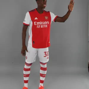 Arsenal's Eddie Nketiah at 2021-22 First Team Photocall Arsenal's Eddie Nketiah at 2021-22 First Team Photocall