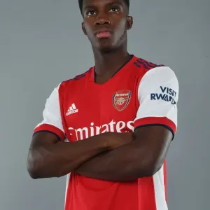 Arsenal's Eddie Nketiah at 2021-22 First Team Photocall Arsenal's Eddie Nketiah at 2021-22 First Team Photocall