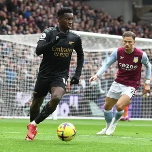 Arsenal's Eddie Nketiah in Action Against Aston Villa - Premier League 2022-23