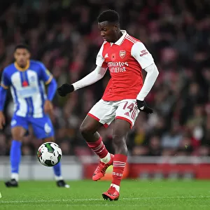 Arsenal's Eddie Nketiah in Action against Brighton & Hove Albion in Carabao Cup Third Round