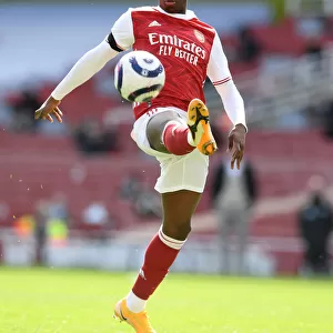 Arsenal's Eddie Nketiah in Action Against Fulham: 2020-21 Premier League, Emirates Stadium (Behind Closed Doors)