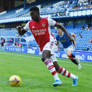 Arsenal's Eddie Nketiah in Action against Rangers in Glasgow Pre-Season Friendly