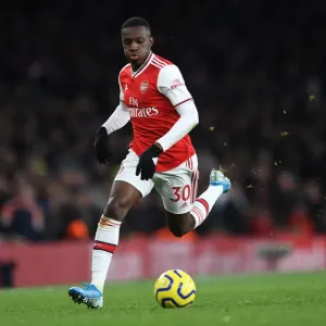 Arsenal's Eddie Nketiah in Action Against Sheffield United - Premier League 2019-20