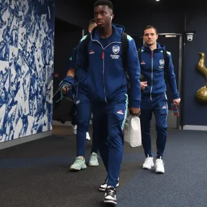 Arsenal's Eddie Nketiah in Action Against Tottenhotspur in the 2021-22 Premier League Arsenal's Eddie Nketiah in Action Against Tottenhotspur in the 2021-22 Premier League