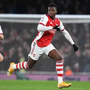 Arsenal's Eddie Nketiah in Action Against West Ham United - Premier League 2021-22