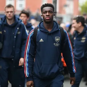 Arsenal's Eddie Nketiah Arrives at Goodison Park Ahead of Everton Clash - Premier League 2022-23