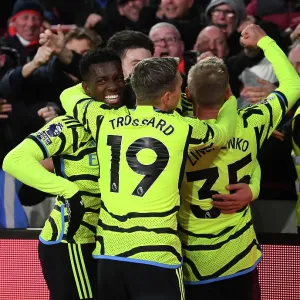 Arsenal's Eddie Nketiah Celebrates Goal Against Brentford in 2023-24 Premier League
