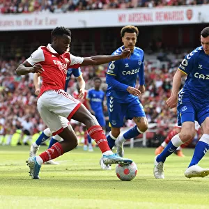 Arsenal's Eddie Nketiah Clashes with Everton's Michael Keane in Intense Premier League Showdown