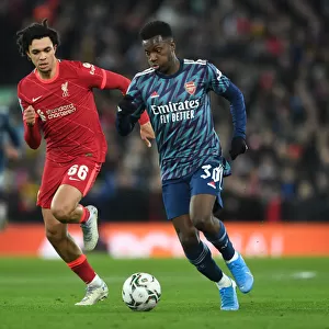 Arsenal's Eddie Nketiah Faces Off Against Liverpool's Trent Alexander-Arnold in Carabao Cup Semi-Final Clash