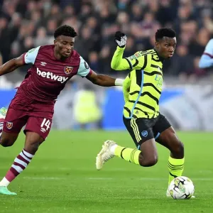 Arsenal's Eddie Nketiah Faces Off Against West Ham's Mohammed Kudus in Carabao Cup Clash
