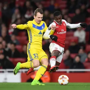 Arsenal's Eddie Nketiah Goes Head-to-Head with Denis Polyakov in Europa League Showdown