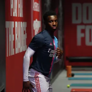 Arsenal's Eddie Nketiah Prepares for Arsenal v Brighton & Hove Albion in Premier League 2022-23