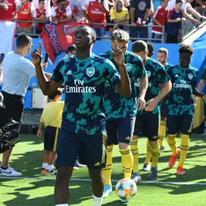 Arsenal's Eddie Nketiah Prepares for Arsenal vs Fiorentina at 2019 International Champions Cup in Charlotte