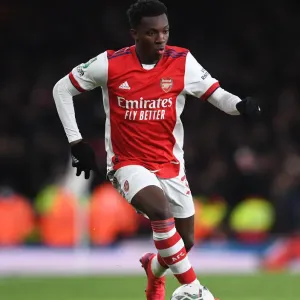 Arsenal's Eddie Nketiah Reacts After Carabao Cup Semi-Final Second Leg vs Liverpool Arsenal's Eddie Nketiah Reacts After Carabao Cup Semi-Final Second Leg vs Liverpool