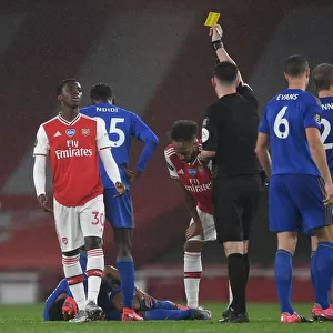 Arsenal's Eddie Nketiah Receives Yellow Card vs Leicester City (2019-20)