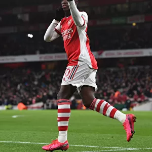 Arsenal's Eddie Nketiah Scores First Goal in Arsenal v Wolverhampton Wanderers, Premier League 2021-22