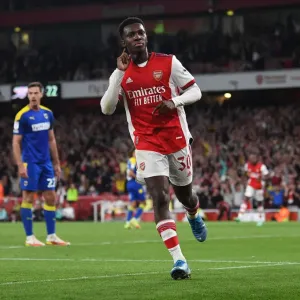 Arsenal's Eddie Nketiah Scores Hat-Trick: Arsenal Crushes AFC Wimbledon in Carabao Cup