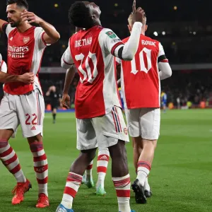 Arsenal's Eddie Nketiah Scores Hat-Trick: Arsenal Dominates AFC Wimbledon in Carabao Cup