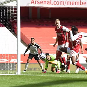Arsenal's Eddie Nketiah Scores the Lone Goal in Emptied Emirates Stadium Against Fulham (April 2021)