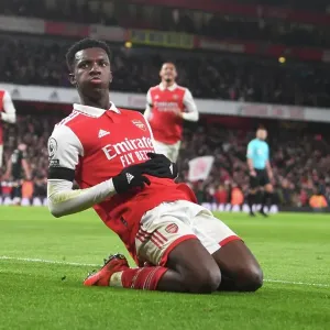 Arsenal's Eddie Nketiah Scores Second Goal Against West Ham in 2022-23 Premier League Arsenal's Eddie Nketiah Scores Second Goal Against West Ham in 2022-23 Premier League