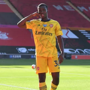 Arsenal's Eddie Nketiah Scores the Winner Against Southampton in Premier League Showdown (2019-20) Arsenal's Eddie Nketiah Scores the Winner Against Southampton in Premier League Showdown (2019-20)
