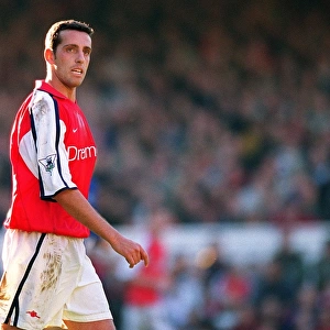 Arsenal's Edu Celebrates in Arsenal Stadium After Securing a 5:2 Victory Over Gillingham in the FA Cup Fifth Round, 2002