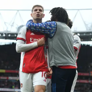 Arsenal's Emile Smith Rowe and Mo Elneny Celebrate First Goal vs. Brentford (2021-22) Arsenal's Emile Smith Rowe and Mo Elneny Celebrate First Goal vs. Brentford (2021-22)
