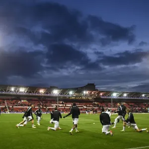 Arsenal's Emirates FA Cup Preparation: Players Warm Up Ahead of Nottingham Forest Showdown