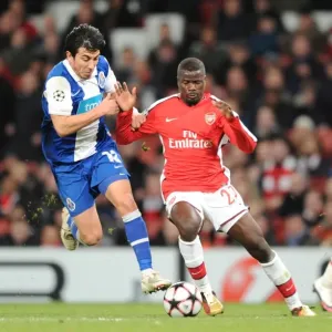 Arsenal's Emmanuel Eboue Celebrates Fifth Goal Against FC Porto in 2010 UEFA Champions League Arsenal's Emmanuel Eboue Celebrates Fifth Goal Against FC Porto in 2010 UEFA Champions League