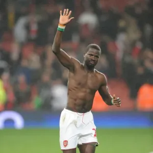 Arsenal's Emmanuel Eboue Scores in Arsenal's 2-0 Victory Over West Ham United (Premier League, 2010)