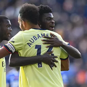Arsenal's Emotional Reunion: Thomas Partey and Pierre-Emerick Aubameyang Hug it Out After Leicester City Victory
