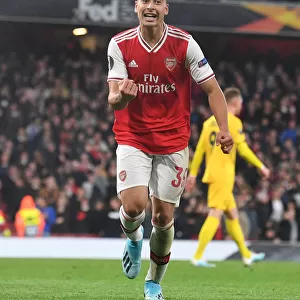 Arsenal's Europa League Victory: Martinelli Celebrates Dani Ceballos Goal vs Standard Liege (2019-20)