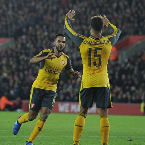 Arsenal's FA Cup Victory: Theo Walcott and Alex Oxlade-Chamberlain Celebrate Goals Against Southampton