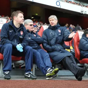 Arsenal's FA Cup Victory: Wenger, Rice, and Lewin Celebrate over Huddersfield Town (2011)