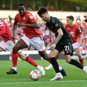 Arsenal's Fabio Vieira Soars Past Nottingham Forest's Willy Boly: Premier League Clash 2022-23