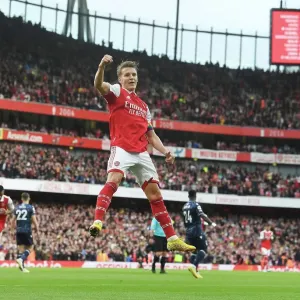 Arsenal's Five-Goal Blitz: Martin Odegaard Celebrates Against Nottingham Forest (2022-23)
