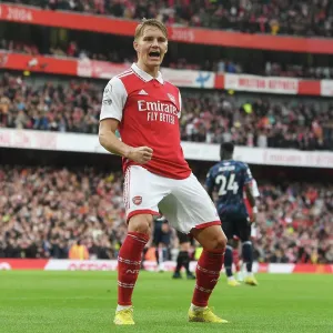 Arsenal's Five-Goal Rampage: Martin Odegaard Celebrates vs. Nottingham Forest (2022-23)