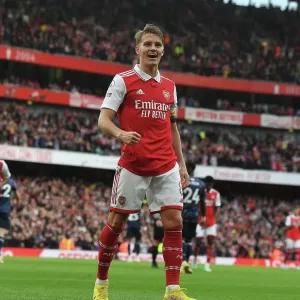 Arsenal's Five-Star Performance: Martin Odegaard Scores in Arsenal FC's Victory over Nottingham Forest (2022-23)