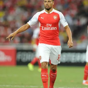 Arsenal's Francis Coquelin in Action Against Everton during the 2015-16 Barclays Asia Trophy in Singapore Arsenal's Francis Coquelin in Action Against Everton during the 2015-16 Barclays Asia Trophy in Singapore