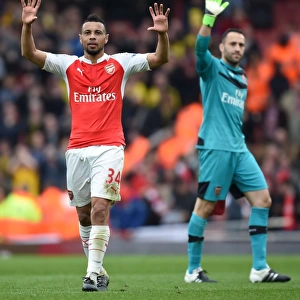Arsenal's Francis Coquelin Celebrates Victory over Watford with Fans