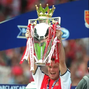 Arsenal's Fredrik Ljungberg Celebrates FA Barclaycard Premiership Win over Everton, May 2002 Arsenal's Fredrik Ljungberg Celebrates FA Barclaycard Premiership Win over Everton, May 2002