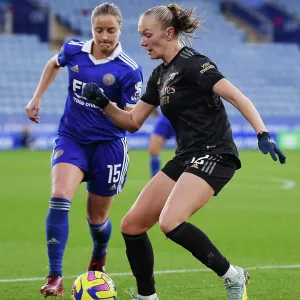 Arsenal's Frida Maanum in Action against Leicester City in Women's Super League Clash