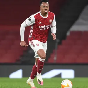 Arsenal's Gabriel in Europa League Action: Arsenal vs. Olympiacos (2020-21) - Behind Closed Doors Arsenal's Gabriel in Europa League Action: Arsenal vs. Olympiacos (2020-21) - Behind Closed Doors