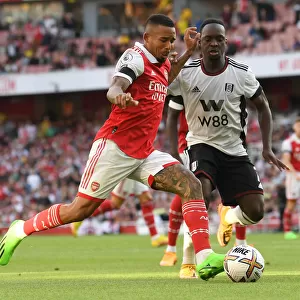 Arsenal's Gabriel Jesus Faces Off Against Fulham's Neeskens Kebano in 2022-23 Premier League Clash