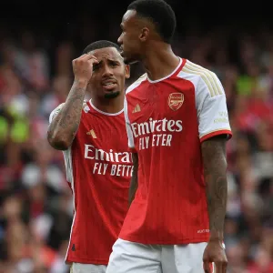Print of Gabriel Jesus and Magalhaes in Conversation Print of Gabriel Jesus and Magalhaes in Conversation
