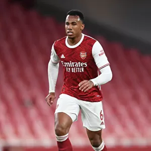 Arsenal's Gabriel Magalhaes in Action at Empty Emirates: Arsenal vs Leicester City, Premier League 2020-21